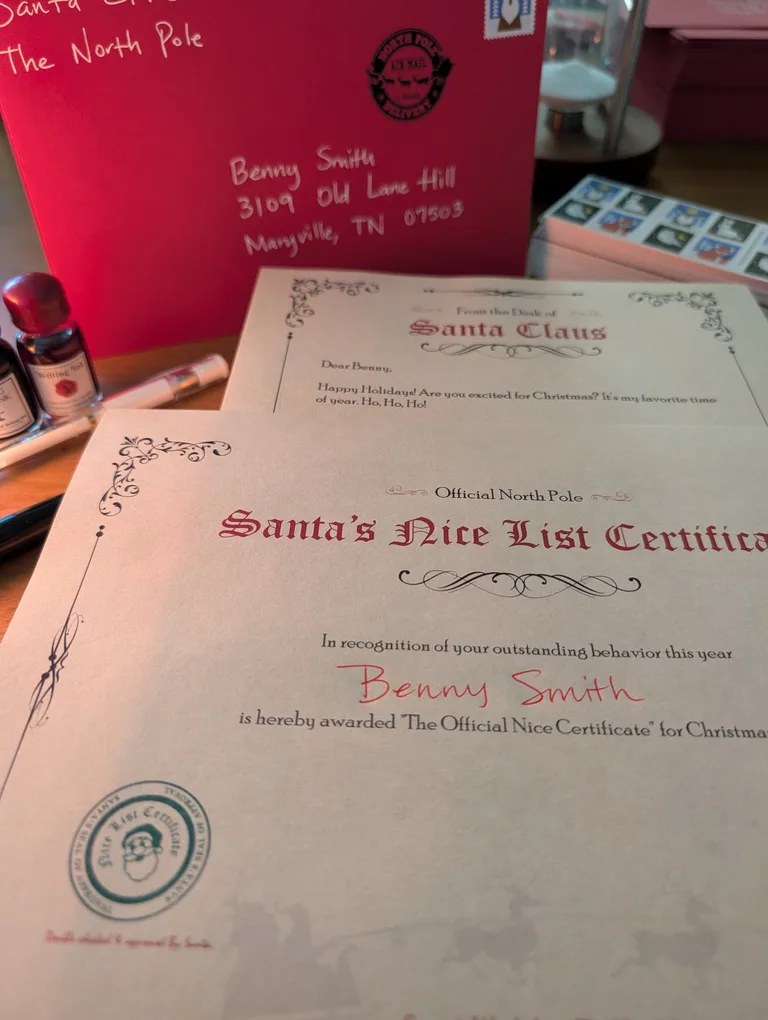 Santa's Nice List Certificate