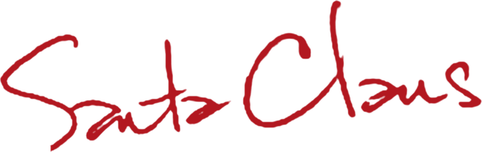 Santa Claus’s signature in red ink, cut from one of our handwritten letters